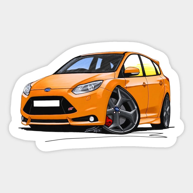 Ford Focus (Mk3) ST Orange Sticker by y30man5